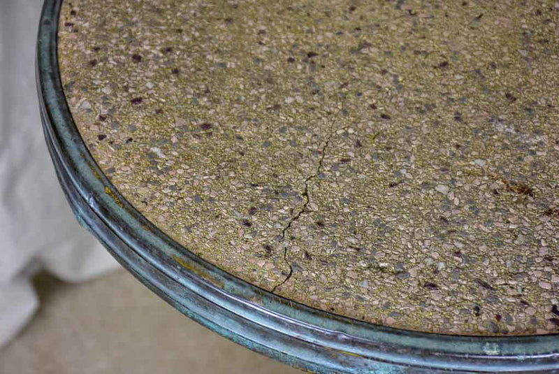Antique French bistro table with cast iron base