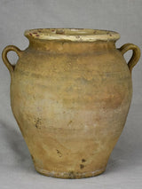 Large antique French confit pot with yellow glaze to the inside 12½"