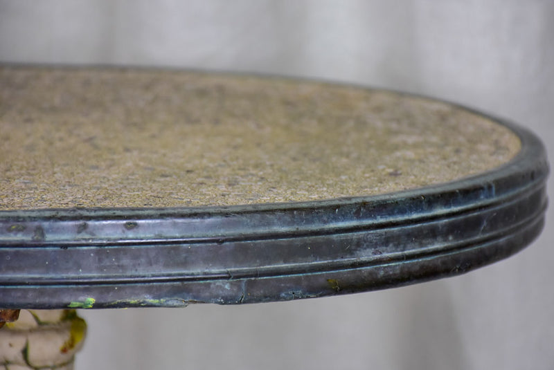 Antique French bistro table with cast iron base