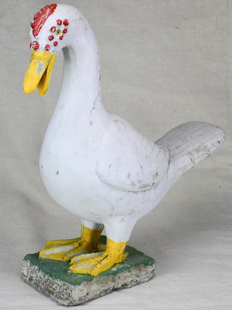Mid century French garden sculpture of a goose 21¼"