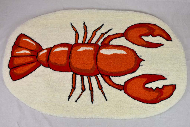 Artisan made woolen rug by E. Paris - lobster 35" x 57"