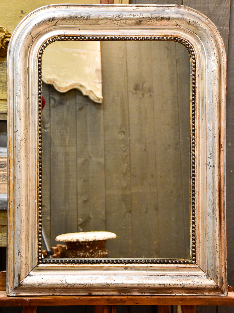 Mid 19th century Louis Philippe mirror with silver frame