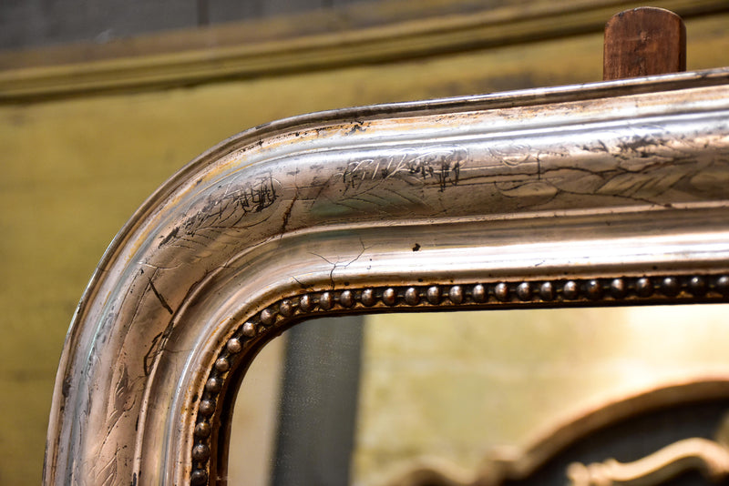 Mid 19th century Louis Philippe mirror with silver frame