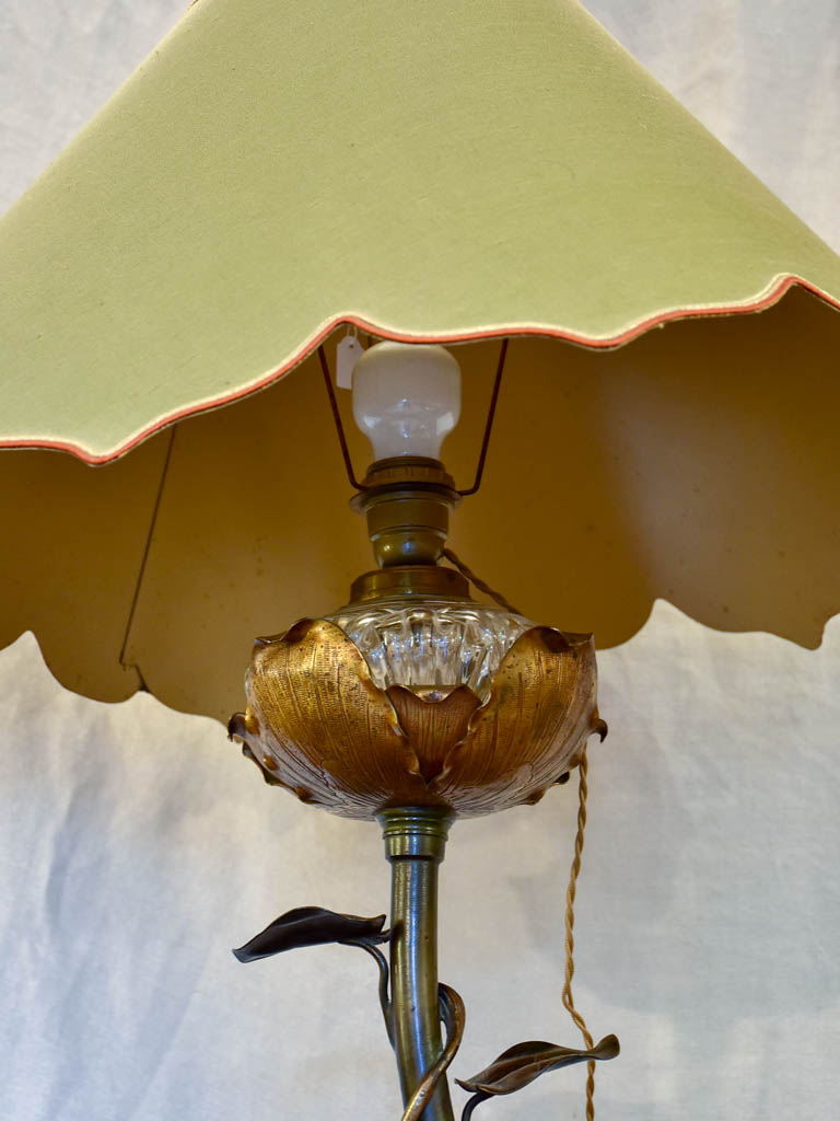 Antique Bronze table lamp - poppy