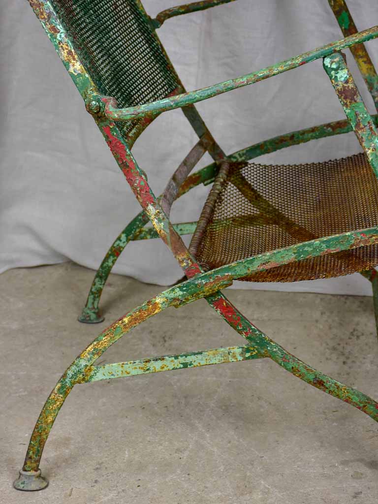 Antique metal chair for outdoor use