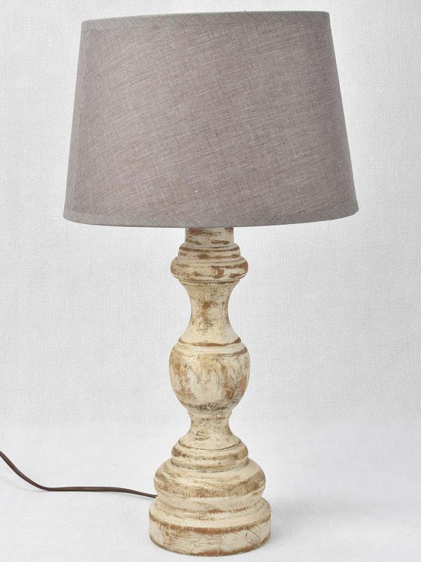 Vintage French lamp with wooden base 1/3 - 19¾"