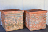 Pair of large antique French terracotta planters from the French Riviera 16½"