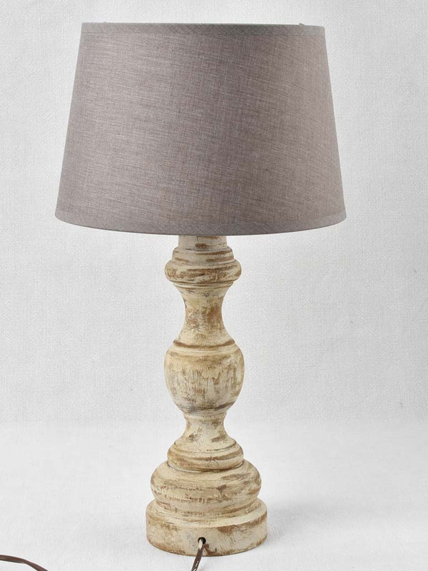 Vintage French lamp with wooden base 1/3 - 19¾"