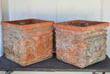 Pair of large antique French terracotta planters from the French Riviera 16½"