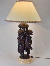 Large vintage lamp with cherubs - 1970s 37½"