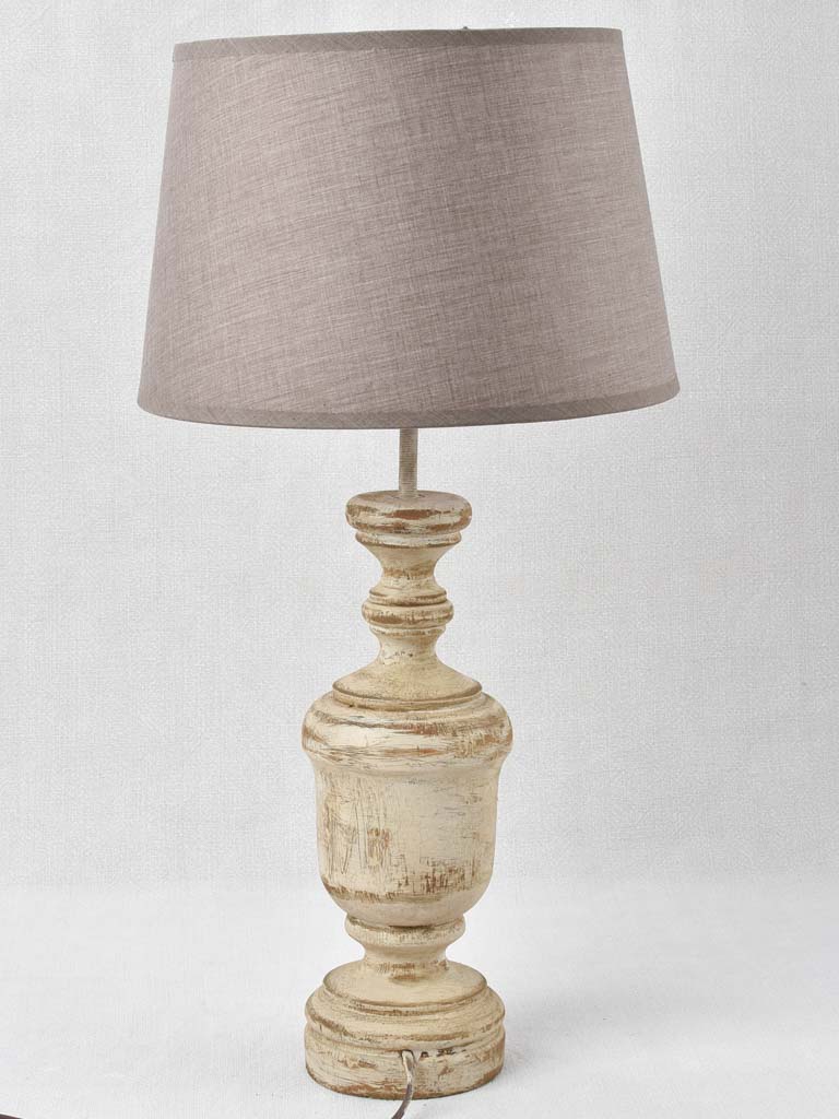 Vintage French lamp with wooden base 2/3 - 20¾"