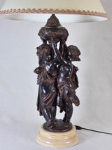 Large vintage lamp with cherubs - 1970s 37½"