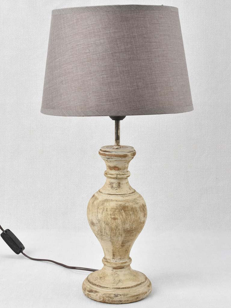 Vintage French lamp with wooden base 3/3 - 20¾"
