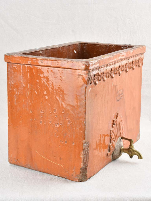 Antique ceramic water fountain with red patina 19¾"