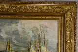 Early 20th century sea port in Normandy - Anonymous 26¾" x 32¾"