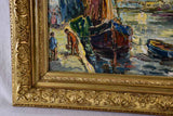 Early 20th century sea port in Normandy - Anonymous 26¾" x 32¾"