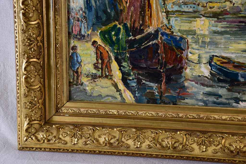 Early 20th century sea port in Normandy - Anonymous 26¾" x 32¾"