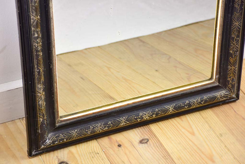 Napoleon III mirror with black decorative frame 22"x 29½"