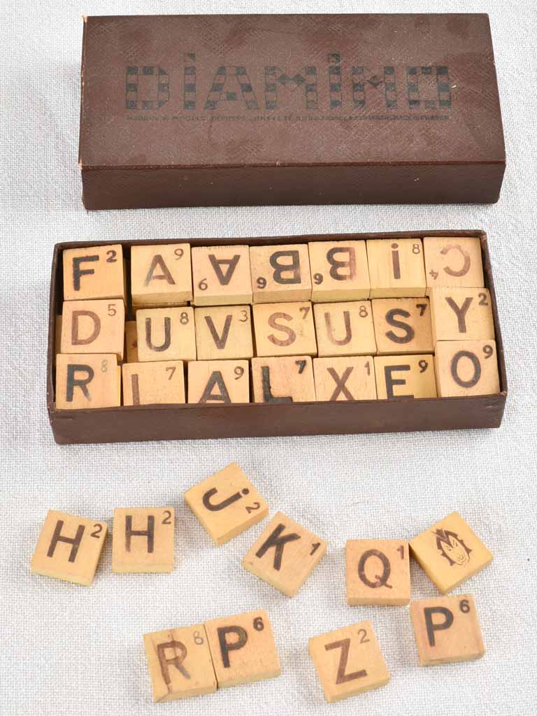 Early 20th-century Diamino scrabble-like game