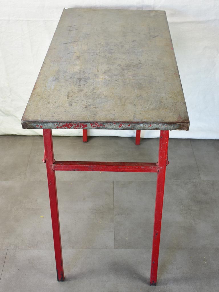 Folding industrial table from an atelier - early 20th century 41¾" x  19¾" x 30"