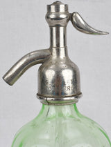 Early 20th century uranium glass bistro Seltzer bottle 12¼"