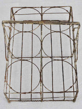6 bottle antique French wire bottle carrier