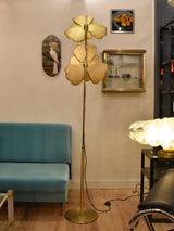 Gold poppy floor lamp – double flower