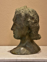 Italian bust in bronze – signed 1944 Barberini