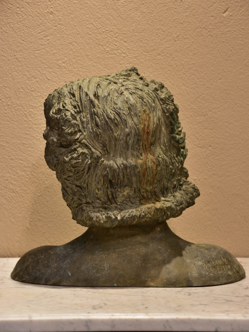 Italian bust in bronze – signed 1944 Barberini
