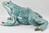 Large vintage sculpture of a frog w/ blue patina 22¾"