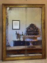 Antique French bistro mirror with brass frame