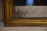 Antique French bistro mirror with brass frame