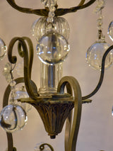 19th Century French chandelier with round pendants 26"
