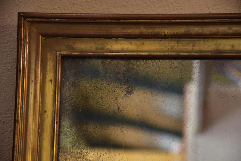 Antique French bistro mirror with brass frame