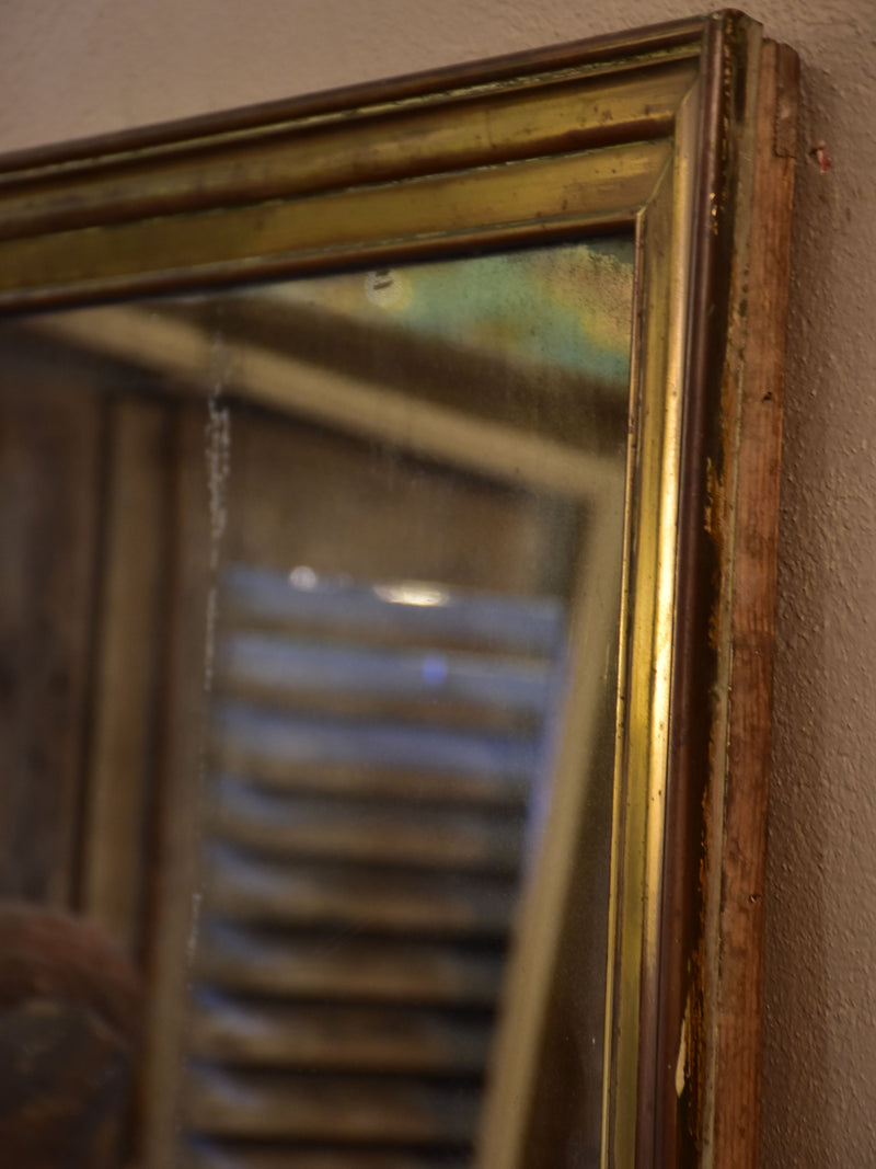 Antique French bistro mirror with brass frame