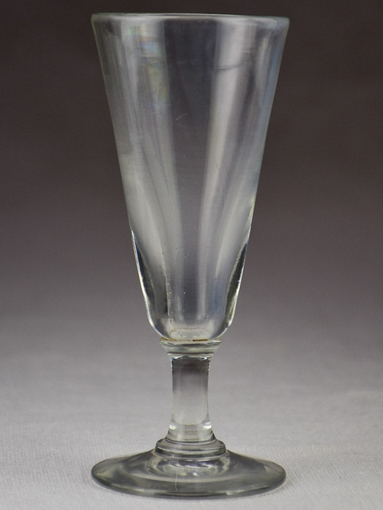Rare set of 12 blown glass champagne flutes from the early 20th century