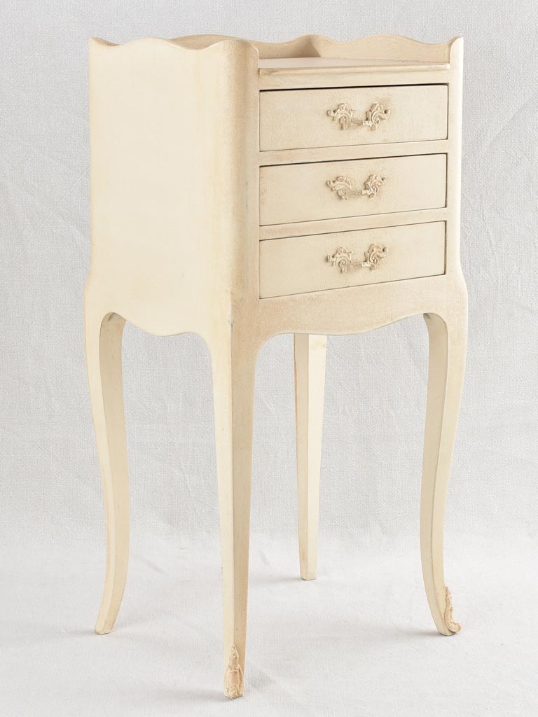 Pair of vintage nightstands with white patina