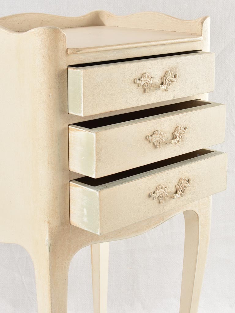 Pair of vintage nightstands with white patina