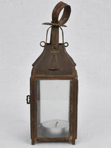 Handheld French glass lantern with loop