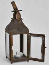 Antique French glass candle lantern
