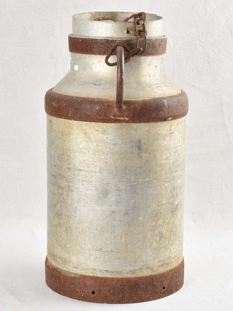 Antique French milk canister - metal 21¼"