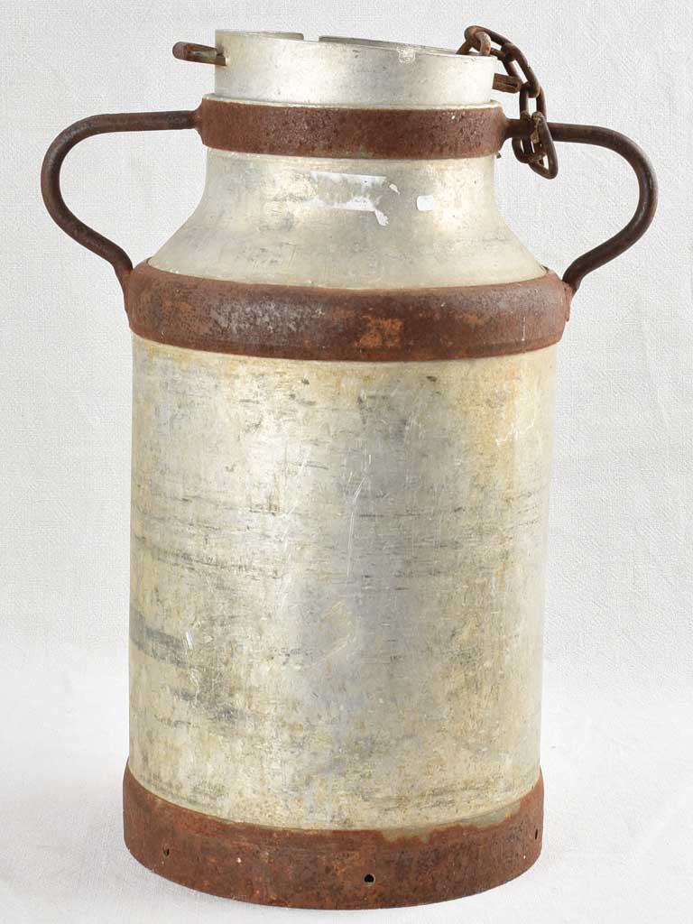 Antique French milk canister - metal 21¼"