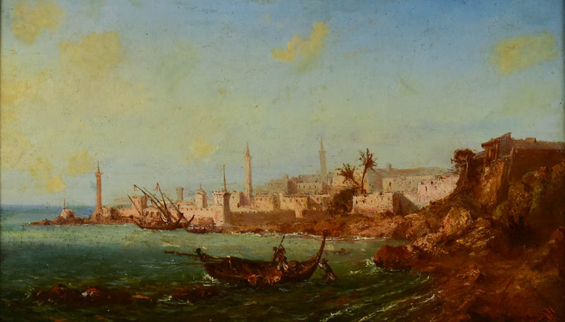 Orientalist painting by Michellon - oil on canvas 1871 - 19¼" x 28"