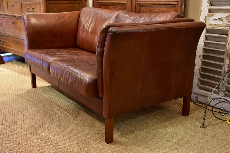 Danish leather sofa attributed to Børge Morgensen