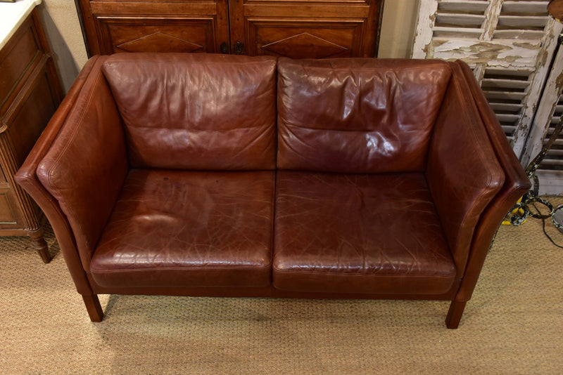 Danish leather sofa attributed to Børge Morgensen