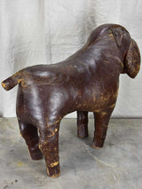 Mid century bulldog leather footrest