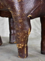 Mid century bulldog leather footrest