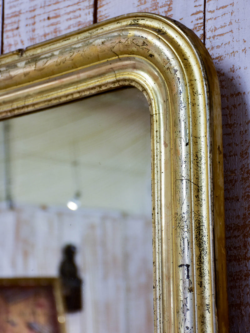 19th century Louis Philippe mirror with gold / silver frame