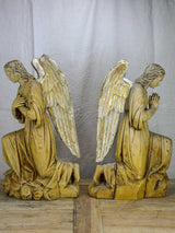 Pair of early 19th Century carved sculptures of angels
