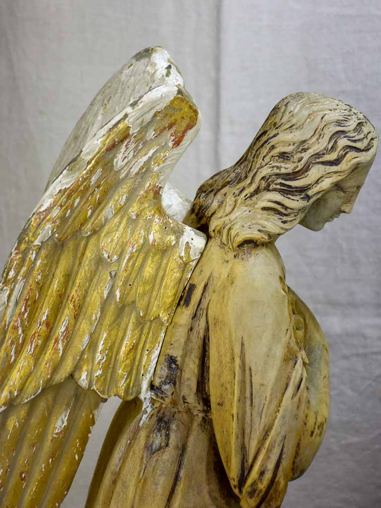 Pair of early 19th Century carved sculptures of angels